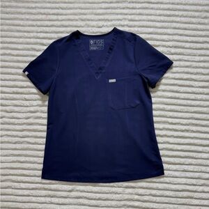 FIGS Women's Navy Blue Scrub Top S FW1000 Polyester Rayon Spandex